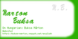 marton buksa business card