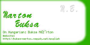 marton buksa business card